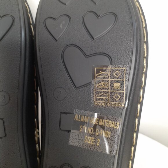 NWOB xeyes Girls Dress Shoes Mary Janes Faux Patent Leather SZ 2 Purple & Black - Picture 12 of 12